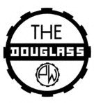 A black and white logo that says "The Douglass" in a circle.